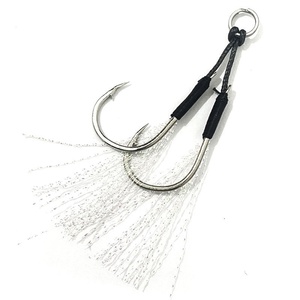 फैक्टरी थोक काले कार्बन स्टील ने डबल रिंग बार्बेड तेज हुक ऊन प्लेट बंधे तार बाहरी मछली पकड़ने के गियर आपूर्ति - Product Image 1