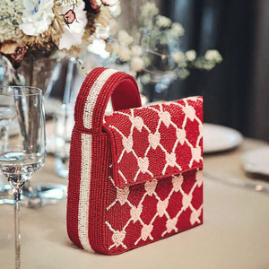 Bolso de mano ligero de moda con pedrería y cuentas, cartera de noche de acrílico con correa de cadena y cremallera para regalo de boda o fiesta - Product Image 3