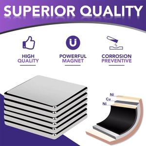 Mạnh Mẽ Từ Tính Neodymium N35 N48 N52 Vuông Mỏng Phẳng Mạnh Mẽ Nam Châm Vĩnh Cửu Cho Máy Phát Điện - Product Image 3