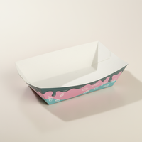 Barquette en papier pour gâteaux, fruits, en-cas et sushis, biodégradable, recyclable, personnalisée et jetable