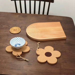 Ychon Sous-verres en bois tendre Tapis <span class=keywords><strong>de</strong></span> repas Tapis <span class=keywords><strong>de</strong></span> pot Tapis <span class=keywords><strong>de</strong></span> table Sous-verres à biscuits en bois isolés - Product Image 4