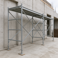 Échafaudage en acier durable à cadre en H avec étais en X, système de cadre traversable pour coffrage en béton et construction de murs extérieurs