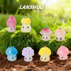 ตุ๊กตาเห็ดเรซิ่นขนาดเล็ก Lanshuo ไฟกลางคืนเรืองแสง ของตกแต่งบ้าน งานฝีมือ ของเล่น - Product Image 2