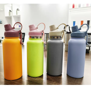 32oz 40oz Custom Logo Color Office Cup Sport Powder Coated Vacuum Insulated Water <b>Bottle</b> Straw Handle 12-24 Hours Thermal - Product Image 5