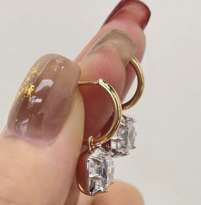 Pendientes de joyería fina personalizados con corte antiguo, oro de 9k, 10k, 14k, 18k, oro rosa, amarillo, blanco, diamante de laboratorio/piedra preciosa, fabricación en fábrica - Product Image 2