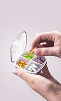 Boîte de rangement pour médicaments en plastique, hermétique, portable, 4/6 compartiments, conteneur transparent, multifonctionnel, vente en gros