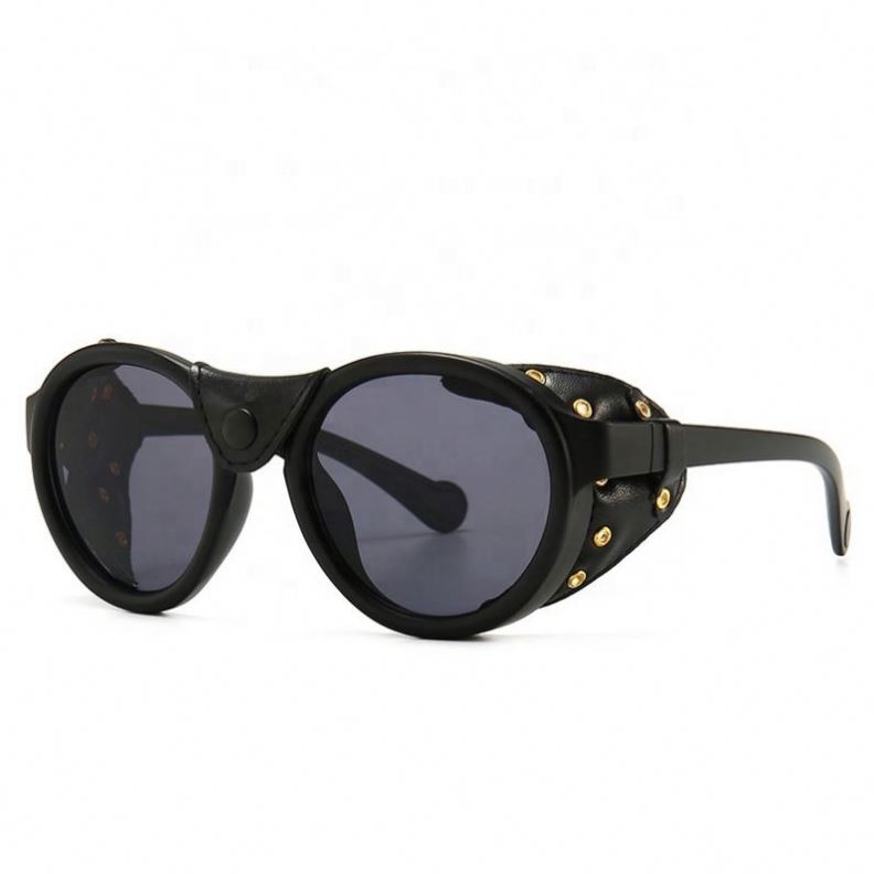 Protectores laterales de cuero para gafas de sol Vintage y elegantes