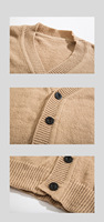 Nueva Moda de Primavera, cárdigan de punto de manga larga de gran tamaño para hombre, cárdigan informal de Color puro personalizado OEM y ODM