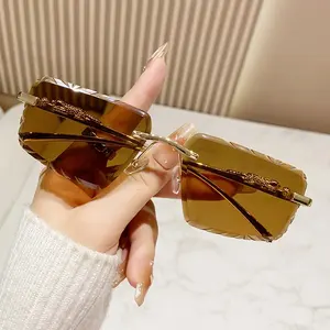 Gafas de Sol Vintage 2025 con Montura Metálica y Diseño de Cabeza de Leopardo, Protección UV400, Sin Montura, Cuadradas, Estilo Punk para Hombre y Mujer - Product Image 2