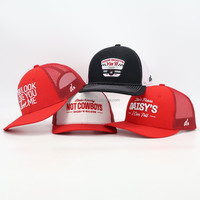 Casquettes de camionneur Richardson 112 personnalisées, de haute qualité, vierges, à 6 panneaux, avec patch en cuir, en maille unie, pour hommes