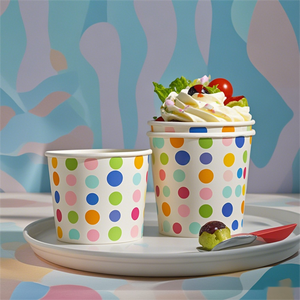 Various Sizes Paper Packaging <b>Disposable</b> Ice Cream Paper <b>Cup</b> with Lid Custom Logo Printed - Product Image 2