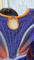 Justaucorps de gymnastique de compétition à manches longues, bleu roi, avec bas sublimé couleur Mystique, en Spandex/Nylon, orné de cristaux, le meilleur