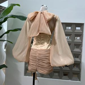 Vestido Elegante OUDINA Casual con Estampado Floral, Mangas Abullonadas con Lazos, para Fiesta, Graduación, para Mujer - Product Image 3