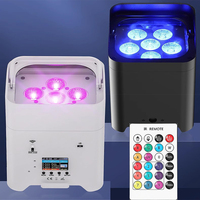 Projecteurs LED sans fil sur batterie 6x18W RGBWAUV 6-en-1, avec contrôle DMX512 et sonore, pour éclairage de scène de mariage et événements