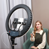 Kit Pencahayaan Fotografi Selfie Profesional HQ-18 untuk Youtube Tiktok Siaran Langsung Streaming 18 LED Ring Light dengan Stand