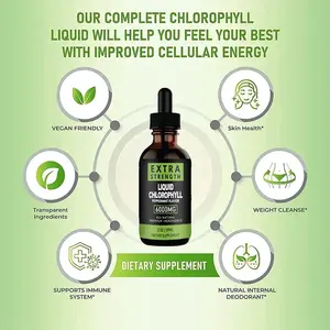 Biocaro Private Label Chlorophyll Drops Immunity Support Weight Loss Supplement Natural Detox Antioxidant Chlorophyll Liquid