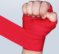 Bandages de boxe personnalisés en gaze de coton élastique de 180 pouces, imprimés Title Easy Muay Thai, blancs, pour équipement et protection
