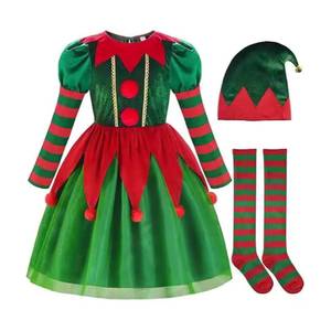 Disfraz de Duende Verde de Navidad, Cosplay de Papá Noel, para Niños y Niñas, HP Festive Party Xmas Cos, FCDR-043 - Product Image 4