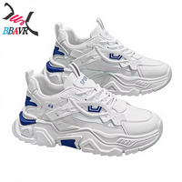 Nouvelles Baskets Décontractées en Maille Respirante pour Hommes, Modèle Plateforme Tendance, Couleur Blanche, Collection 2025