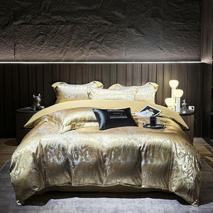 Luxury Sain <strong>Bedsheets</strong> Bedlinen Duvet Cover Pillowcases Luxurious Satin Damask Bedding Set Exquisite Satin Jacquard Weave - Product Image 1