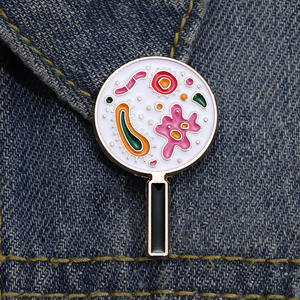 Mikroskop kustom pin Enamel perhiasan Sains lucu Lapel lencana mikrobiologi Paramecium bros stok Souvenir Casted - Product Image 3