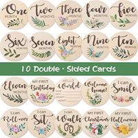 Disques de jalons mensuels en bois pour bébé, cartes de jalons double face, animaux de la jungle, accessoire photo nouveau-né, cadeau de baby shower