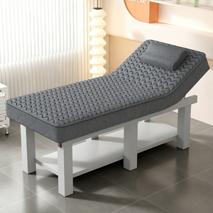 Table de massage rose moderne, lit de spa en fer, table de soin du visage avec appui-tête intégré pour salon et usage domestique - Product Image 4