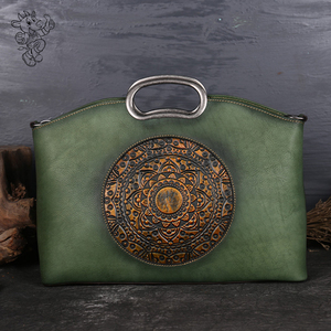 Vegan <strong>Tanned</strong> Genuine Leather <strong>Handbag</strong> for Ladies Tote Bags 2022 Women Large Capacity Retro Shoulder Bag - Product Image 4