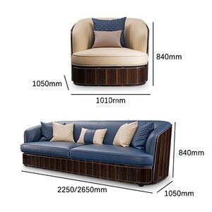 Divano con Motivo Decorativo in Impiallacciatura di Legno Scuro - Arredamento di Lusso per la Casa - Product Image 5