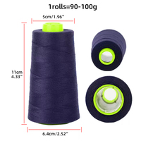 Stokta Toptan 1500 Yard/Rulo %100 Polyester Yüksek Dayanımlı Düz Dikiş İpliği 202 Dikiş İpliği