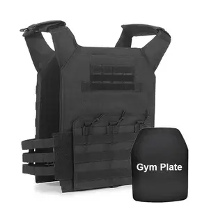 Gujia training protection vest Oxford molle system gear equipment jumpable tactical vest laser cut gym weighted plate carrier