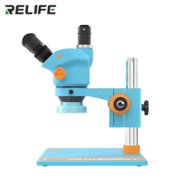 Microscope trinoculaire RELIFE RL-M5T-B11, zoom continu 0,7-5,0X avec base large, microscope de réparation électronique pour téléphone et circuits imprimés