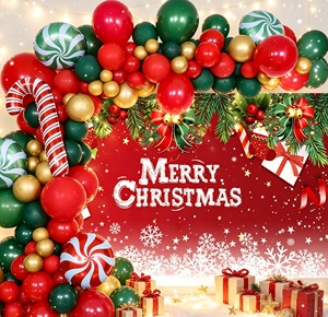 Wholesale Red Candy Cane <b>Balloon</b> <b>Arch</b> Set Christmas Themed Holiday Party Outdoor Decorations - Product Image 4