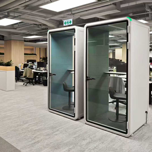 Easy Install Soundproof Work Booth Privacy Office Pod with Built in <b>Desk</b> Option - Product Image 2