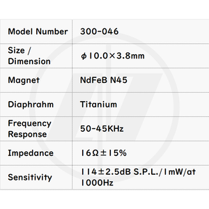 Fabricante de componentes de audio Potente controlador de micro altavoz de imán interno de titanio pequeño 10,0*3,8mm para auriculares de alta resolución - Product Image 3