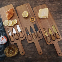 Planche à fromage en bois massif avec poignée, épaisseur 1,5 cm, plateau rectangulaire pour charcuterie, plateau de service pour steak, pizza, pain, cuisine