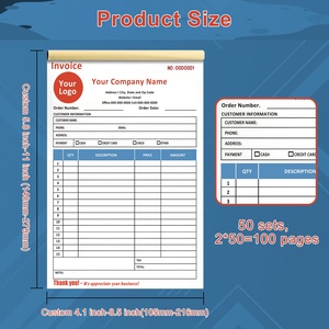 Carnet de commandes personnalisé A5, carnet de factures et de reçus fiscaux A4, carnet de reçus duplicata 145x210, papier carbone B6, carnet d'inspection des conducteurs - Product Image 3