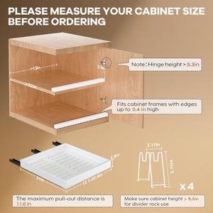 Estantes Extraíbles para Cocina <span class=keywords><strong>con</strong></span> Divisores, Organizador de Tapas de Ollas, Organizador de Gabinetes Extraíble sin Taladrar - Product Image 5