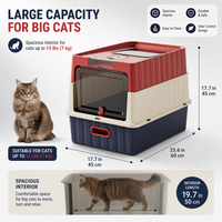 Bac à litière fermé pour chat, moderne et simple, anti-éclaboussures, grande litière pour chat à parois hautes, amovible, facile à nettoyer, pour animaux de compagnie d'intérieur