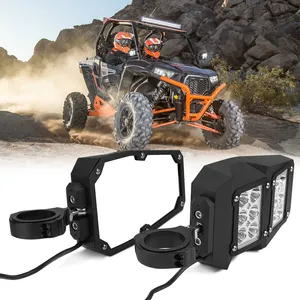 1.5มองหลัง UTV ปรับได้360องศา "-2" กระจกมองข้างมีไฟ UTV สำหรับ ATV utasaki Polaris RZR YAMAHA