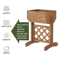 Jardinière surélevée classique en bois avec trous de drainage pour une utilisation en intérieur/extérieur, pour fleurs/légumes/plantes