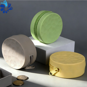 Silicone Round Coin <b>Purse</b> Portable Zipper Wallet For Kids Trip Storage Bag Unisex Pink - Product Image 3