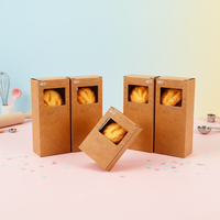 Scatola per Pasticceria Personalizzata in Carta Kraft Ecologica con Finestra e Rivestimento in Spugna per Cupcake e Dolci, Basso MOQ, Vendita all'Ingrosso