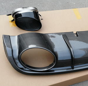 Patrón de fibra de carbono difusor trasero labio de escape para <span class=keywords><strong>Audi</strong></span> <span class=keywords><strong>A6</strong></span> <span class=keywords><strong>C7</strong></span> 2012 2013 2014 2015 alerón de parachoques trasero de coche - Product Image 4