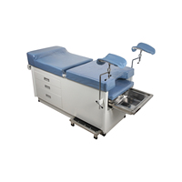 Table d'examen gynécologique MT MEDICAL, table d'examen obstétrical et urologique pour hôpital avec tiroirs de rangement et dossier à ressorts à gaz