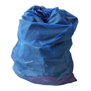 Sağlam ticari örgü torba çamaşır çanta İpli kapatma ile Ideal makine yıkanabilir örgü