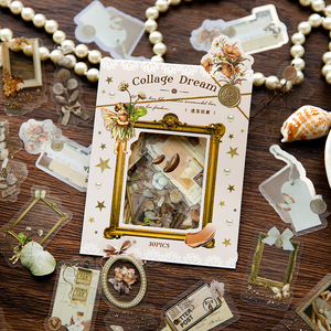 แพ็คเกจสติกเกอร์30ชิ้น/แพ็คชุดภาพตัดปะในฝัน,สมุดบันทึกศิลปะเรโทรภาพตัดปะตกแต่งฐานพิมพ์ภาพวาด4รุ่น - Product Image 2