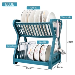 Gloway人気の2層シンクディッシュボウルドレンラック器具カトラリーホルダーキッチン収納プラスチックディッシュラック水切りオーガナイザー - Product Image 3