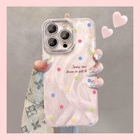 Coque de téléphone magnétique en TPU colorée en forme de cœur avec motif de dessin animé pour 16/15-Pro Max, construction durable