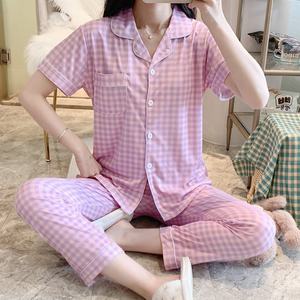 Ensemble de pyjamas pour femmes-Vêtements de loisirs à manches longues-Printemps et été-Ensemble de vêtements de nuit en fibre de lait et soie 31 styles - Product Image 3